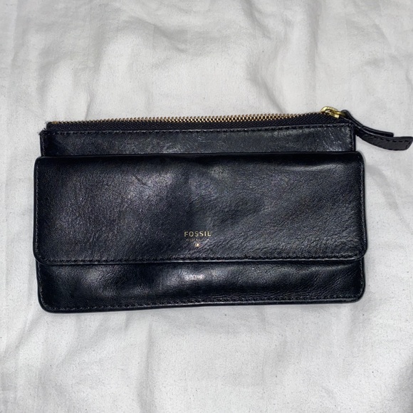 Fossil Black Cow Hide Leather Wallet